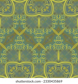 Abstract seamless textured background in green and yellow colors