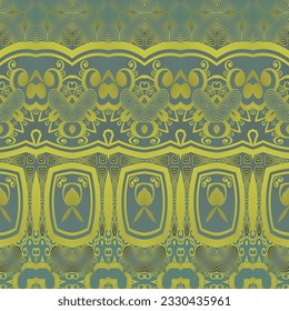 Resumen de fondo textil sin fisuras en colores verde y amarillo