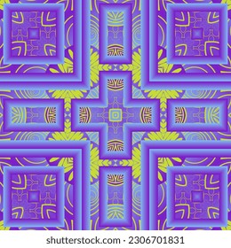 Abstract seamless textured background in purple and yellow colors