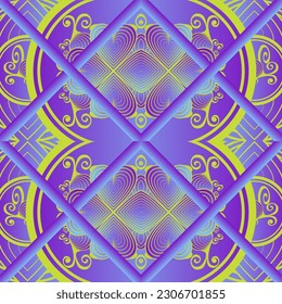 Abstract seamless textured background in purple and yellow colors