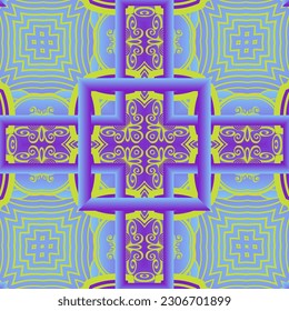 Abstract seamless textured background in purple and yellow colors
