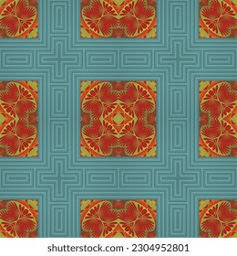 Resumen de fondo textil sin fisuras en colores rojo y verde