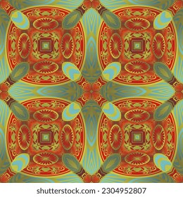 Abstract seamless textured background in red and green colors