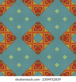 Resumen de fondo textil sin fisuras en colores rojo y verde