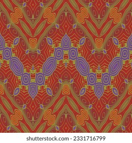 Abstract seamless textured background in red, purple and yellow colors