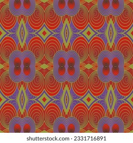 Abstract seamless textured background in red, purple and yellow colors