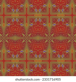 Abstract seamless textured background in red, purple and yellow colors
