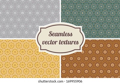 abstract seamless textures with circles, futuristic flowers. metallic colors. gold, silver, copper. you can use as Wallpaper 