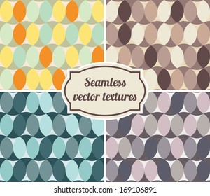abstract seamless textures in different colours. circle element. Use as a pattern fill, backdrop, surface texture. 
