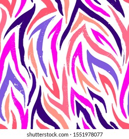 Abstract seamless tiger skin pattern. Colorful animal leather repeated print for fashion textile, clothes, wrapping paper. 