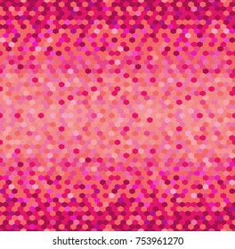 Abstract seamless tile pixel art vector pattern. Mosaic seamless bright monochrome pink vector background. Graphic style for wallpaper, wrapping, fabric, background, apparel, prints, banners