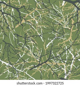 Abstract seamless tree branches. Print for printing. Vector.