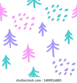 Abstract seamless tree pattern background. 