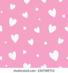 abstract seamless trendy pattern with abstract heart, line. pink, girly background. simple, repeating background, natural element. for print, paper, banner. vector art illustration. Cute barbie  style