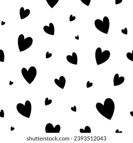 abstract seamless trendy pattern with abstract heart, line. white, girly background. simple, repeating background, natural element. for print, paper, banner. vector art illustration.