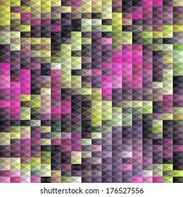 Abstract Seamless Triangle Geometrical Multicolored Background, Vector Illustration