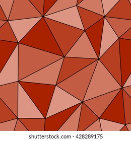 Abstract seamless triangle pattern. Light and dark red green triangles for background or wallpaper. Geometric seamless triangle pattern. Thin black lines on the triangle pattern.