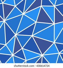 Abstract seamless triangle pattern. Light and dark blue triangle pattern for background or wallpaper. The triangle pattern for printing presentation, flyer. Thick white lines on the triangle pattern.