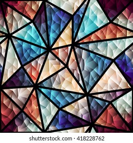 Abstract seamless triangle pattern with a relief effect in low poly style