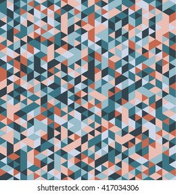Abstract seamless triangular background. Vector illustration. Retro colors. Polygon, triangular shapes. Seamless pattern.