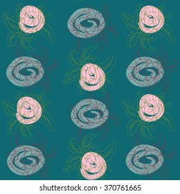 Abstract seamless tropical floral pattern