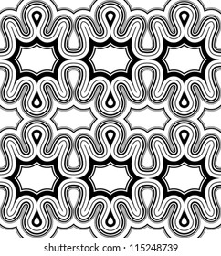 Abstract seamless twisty lines pattern, vector illustration