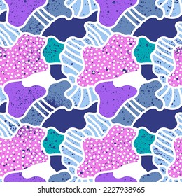 Abstract seamless unique colorful pattern with wave shapes