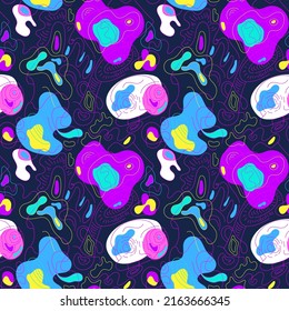 Abstract seamless unusual hand drawn pattern with wave shapes, wave lines