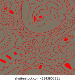 Abstract seamless unusual hand drawn line pattern 