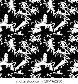 Abstract seamless urban backdrop with hand drawn grunge pattern