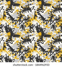 Abstract seamless urban backdrop with hand drawn grunge pattern