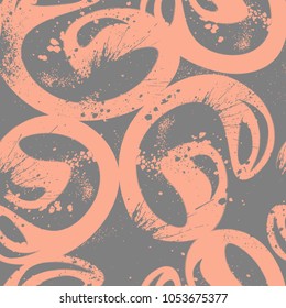 Abstract seamless urban background. Repeated backdrop for boys, girls, sport, fashion textile. Chaotic grunge geometric pattern with dots, shape.