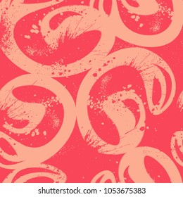 Abstract seamless urban background. Repeated backdrop for boys, girls, sport, fashion textile. Chaotic grunge geometric pattern with dots, shape.