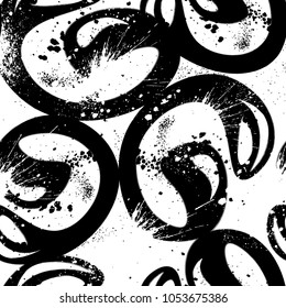 Abstract seamless urban background. Repeated backdrop for boys, girls, sport, fashion textile. Chaotic grunge geometric pattern with dots, shape.