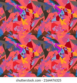 Abstract seamless urban geometry pattern with chaotic curved elements