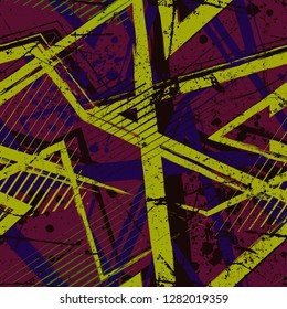Abstract seamless urban grunge pattern. Grungy geometric repeated backdrop for boy, sport textile clothes, wrapping paper.