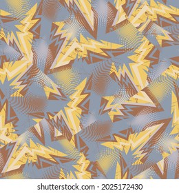 Abstract seamless urban pattern with curved geometry elements and dots