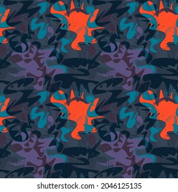 Abstract seamless urban pattern with wave shapes