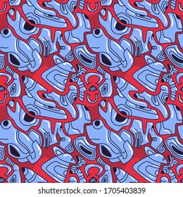 Abstract seamless urban strange seamless pattern.