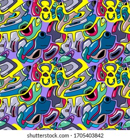 Abstract seamless urban strange seamless pattern.