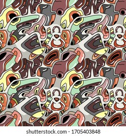 Abstract seamless urban strange seamless pattern.