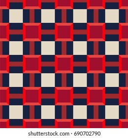 Abstract Seamless usa color style Art Deco Lattice Vector Pattern
