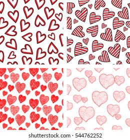 Abstract Seamless Valentine's Cute Pattern With Hearts