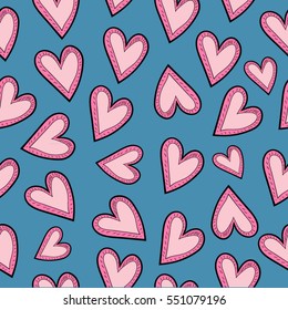 Abstract Seamless Valentine's Cute Pattern With Hearts