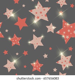 Abstract seamless vector background business stars music party bright red glowing presentation holidays