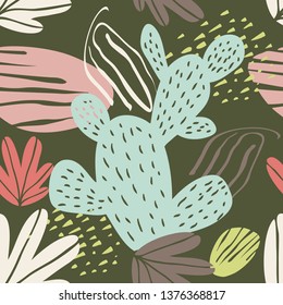 abstract seamless vector background of decorative elements
