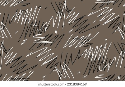 Abstract seamless vector background with doodle lines