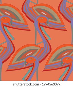 Abstract seamless vector background with fancy curved shapes in graffiti wall style. Cubism art design elements. Modern mystic natural spiritual idea. Futuristic geometry in hand drawing line.