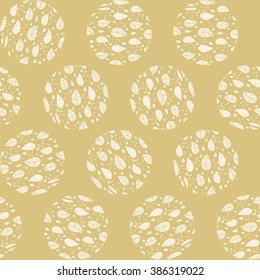 Abstract seamless vector background. Floral ornament. Circles.
