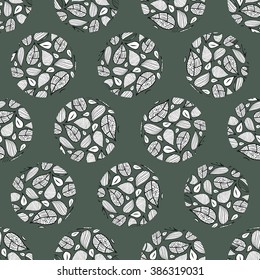 Abstract seamless vector background. Floral ornament. Circles.